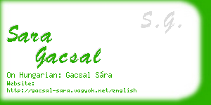 sara gacsal business card
